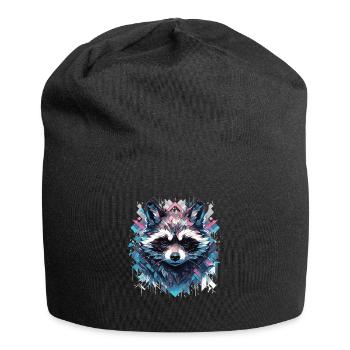 raccoon raccoon raccoon head animals - Jersey Beanie - black - Front