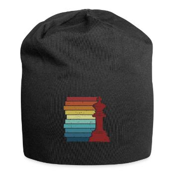 Retro Großmeister Dame Spieler Profi Schach - Jersey-Beanie - Schwarz - Vorne