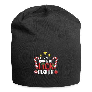 It won't lick itself candy cane lust - Jersey Beanie - black - Front