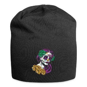 Girl La Catrina Mexico Floral Muertos Day Of Dead - Jersey Beanie - black - Front
