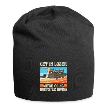 Raccoon Lover Trash Picking Dumpster Diving Trash - Jersey Beanie - black - Front