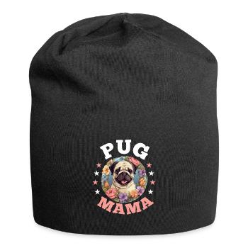 Pug Dog Breed Pet - Pug Mama - Jersey-Beanie - Schwarz - Vorne