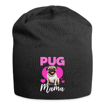 Pug Dog Breed Pet - Pug Mama - Jersey-Beanie - Schwarz - Vorne
