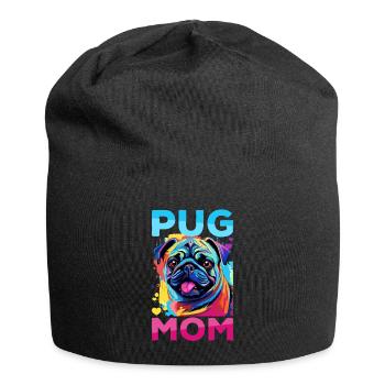 Pug Dog Breed Pet - Pug Mom - Jersey-Beanie - Schwarz - Vorne