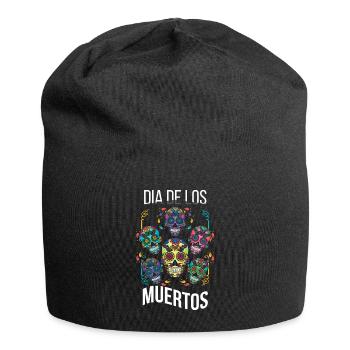 Bones Mexican Floral Muertos Day Of Dead Halloween - Jersey Beanie - black - Front