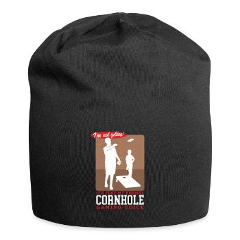 Joueur de cornhole | Blind Hole Bean Bag Cadeau - Bonnet en jersey - noir - Devant
