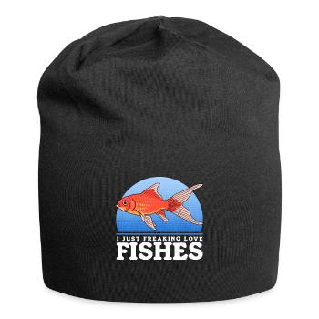 Aquarium Aquaristik Aquarianer Zierfisch Geschenk - Jersey-Beanie - Schwarz - Vorne