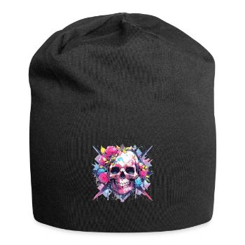 Skull Skull Skull Skeleton Bone - Jersey Beanie - black - Front