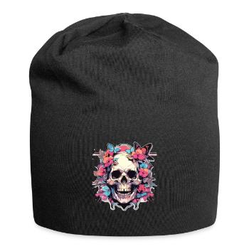 Skull Skull Skull Skeleton Bone - Jersey Beanie - black - Front