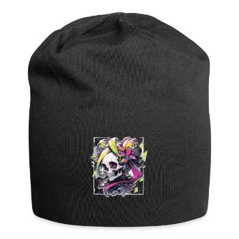 Skull Skull Skull Skeleton Bone - Jersey Beanie - black - Front