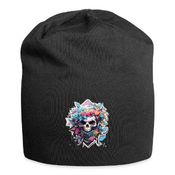 Skull Skull Skull Skeleton Bone - Jersey Beanie - black - Front