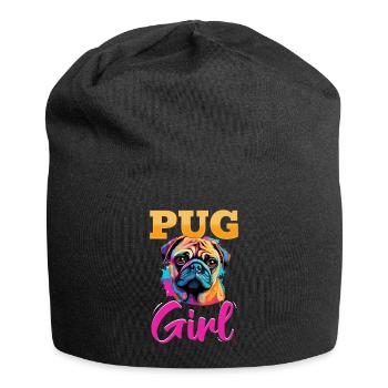Pug Dog Breed Pet - Pug Girl - Bonnet en jersey - noir - Devant