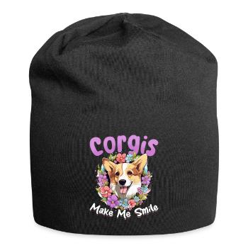 Welsh Corgi Pembroke Dog Breed Pet - Jersey Beanie - black - Front