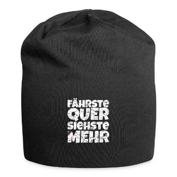 Fährste Quer Siehste Mehr - Jersey-Beanie - Schwarz - Vorne