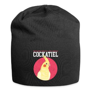 Maman perruche | Cadeau du propriétaire d’oiseau - Bonnet en jersey - noir - Devant