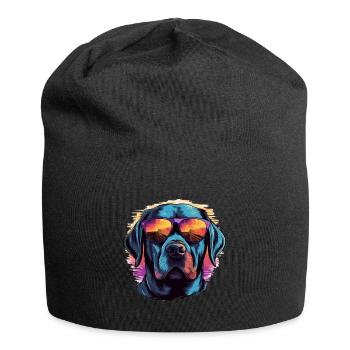 Labrador Retriever Lab Dog Breed Pet with Sunglass - Jersey-Beanie - Schwarz - Vorne