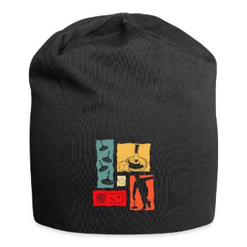 Curling Retro Vintage Ice Cane Player - Bonnet en jersey - noir - Devant