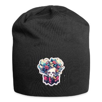 Totenkopf - Jersey-Beanie - Schwarz - Vorne