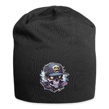 Totenkopf - Jersey-Beanie - Schwarz - Vorne