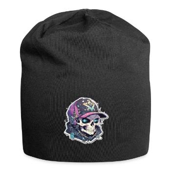 Totenkopf - Jersey-Beanie - Schwarz - Vorne