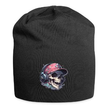 Totenkopf - Jersey-Beanie - Schwarz - Vorne