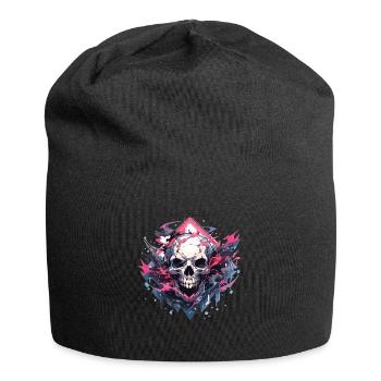 Totenkopf - Jersey-Beanie - Schwarz - Vorne