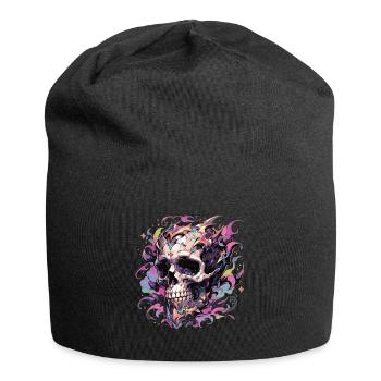 Totenkopf - Jersey-Beanie - Schwarz - Vorne