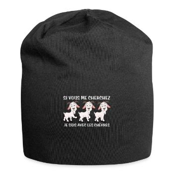 Cadeau agriculteur éleveur de chèvres - Bonnet en jersey - noir - Devant