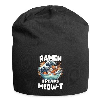 Japanese ramen bowl artwork for anime fans - Jersey Beanie - black - Front