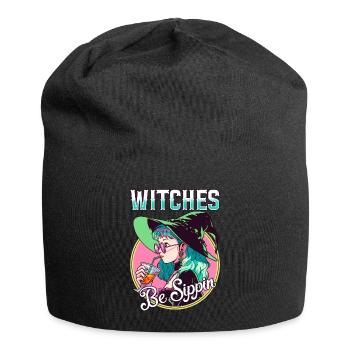 Witches be Sippin' Funny Halloween Party Witch - Jersey-Beanie - Schwarz - Vorne