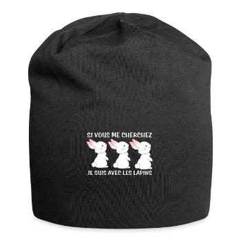 Cadeau agriculteur éleveur de lapins - Bonnet en jersey - noir - Devant