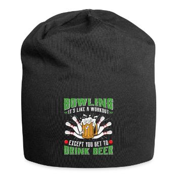 Bowling is like a Workout Biertrinker Bowler - Jersey Beanie - black - Front