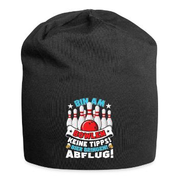 Bowling Bin am Bowlen Keine Tipps! Bier bringen! - Jersey-Beanie - Schwarz - Vorne
