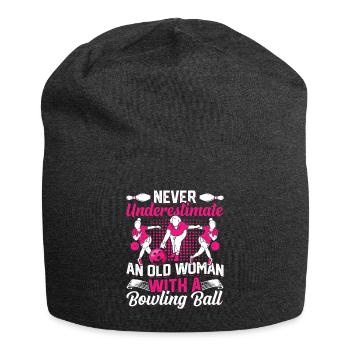 Bowling Damen ne sous-estime jamais une vieille femme - Bonnet en jersey - charbon - Devant