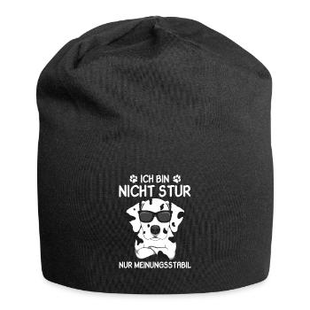 Ich bin nicht Stur nur Meinungsstabil Dalmatiner - Jersey-Beanie - Schwarz - Vorne