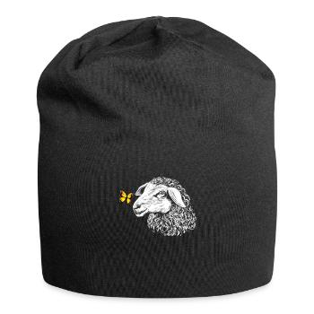 Sheep with butterfly - Jersey Beanie - black - Front