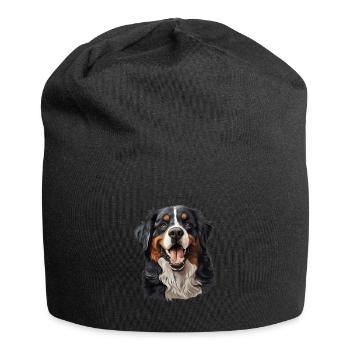 Bernese Mountain Dog - Jersey-Beanie - Schwarz - Vorne