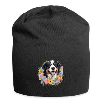 Bernese Mountain Dog - Jersey-Beanie - Schwarz - Vorne
