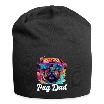 Pug Dog Breed Pet - Pug Dad - Jersey Beanie - black - Front