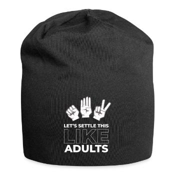 Rock Paper Scissors Like Adults - Jersey-Beanie - Schwarz - Vorne