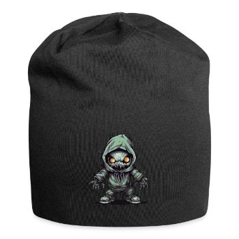 Sweat à capuche d’Halloween effrayant avec un design monstre - Bonnet en jersey - noir - Devant