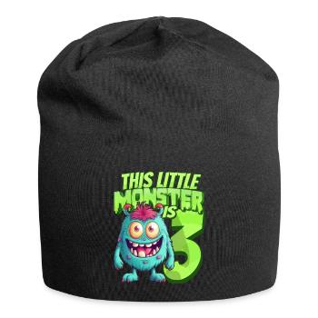 Ce petit monstre a 3 - trois ans - 3. - Bonnet en jersey - noir - Devant