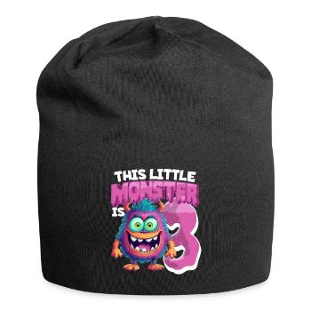 Ce petit monstre a 3 - trois ans - 3. - Bonnet en jersey - noir - Devant