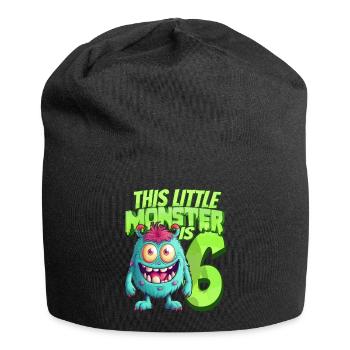 Dieses Kleine Monster Ist 6 - Sechs Jahre - 6. - Jersey-Beanie - Schwarz - Vorne