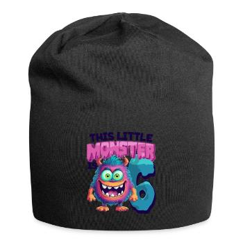Dieses Kleine Monster Ist 6 - Sechs Jahre - 6. - Jersey-Beanie - Schwarz - Vorne