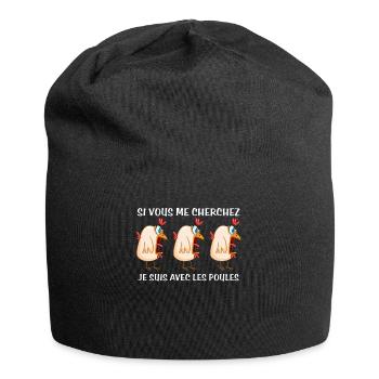 Cadeau agriculteur éleveur de poules - Bonnet en jersey - noir - Devant