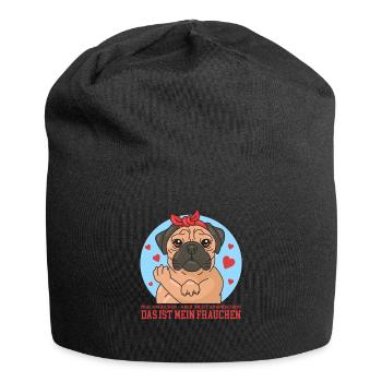 Mops Hunde Hundebesitzerin Hundehalter Geschenk - Jersey-Beanie - Schwarz - Vorne