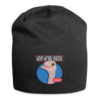 Ostrich Bird | Ostrich Lover Ostriches Gift - Jersey Beanie - black - Front