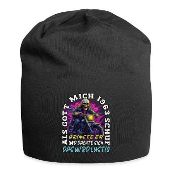 61. Geburtstag als Gott mich schuf Motorrad 1963 - Jersey-Beanie - Schwarz - Vorne