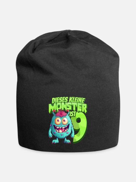 Dieses kleine Monster ist 9 - neun Jahre - 9. - Jersey-Beanie - Schwarz